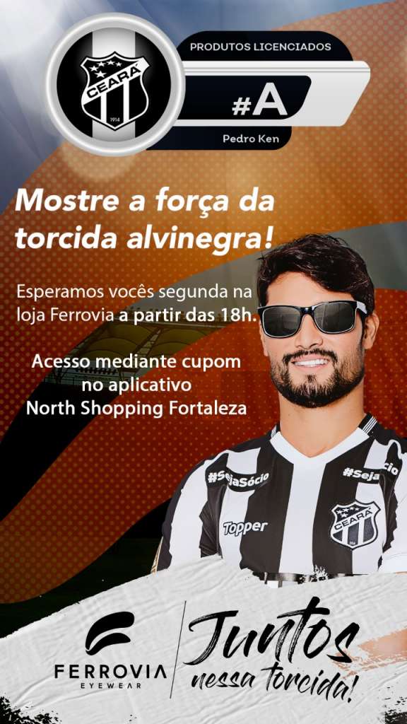 Jogadores do Ceará participam de evento da Ferrovia Eyewear no North Shopping Fortaleza