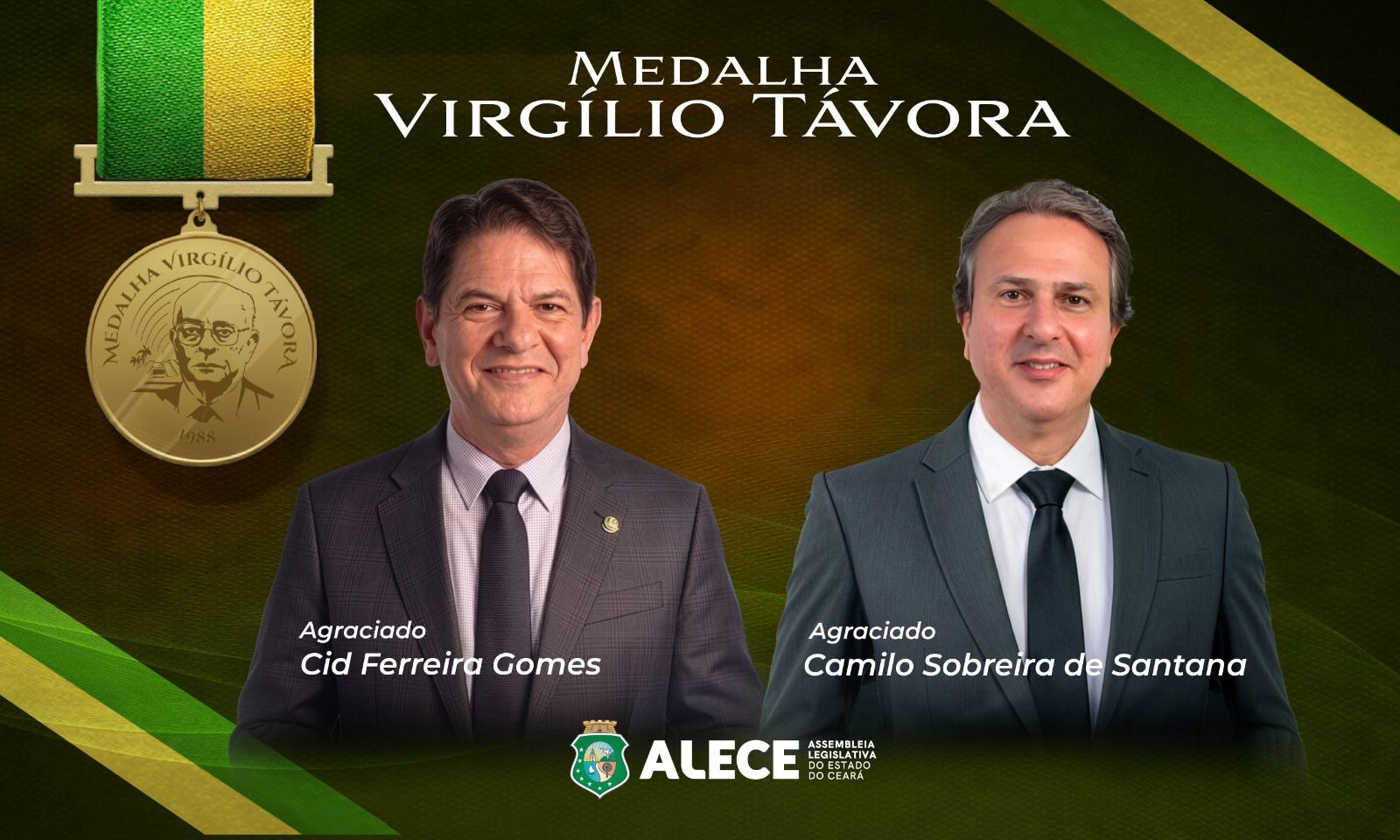 ALECE realiza sessão solene da ‘Medalha Virgílio Távora’ a Cid Gomes e Camilo Santana